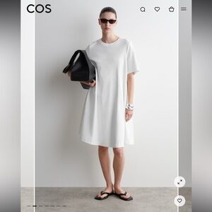 New COS Off White T-Shirt Old Money Elegant Dress Clean Girl